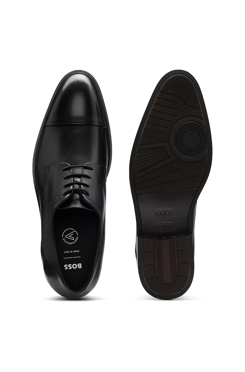 Leather Derby shoes with cap toe