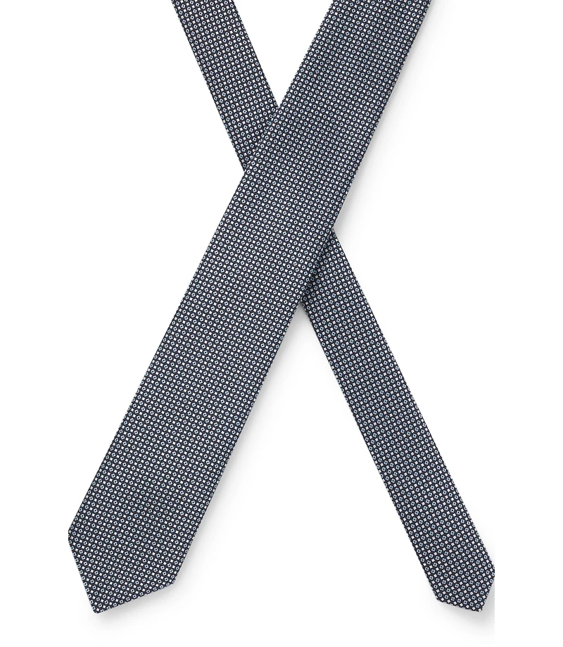 Jacquard-pattern tie in a silk blend