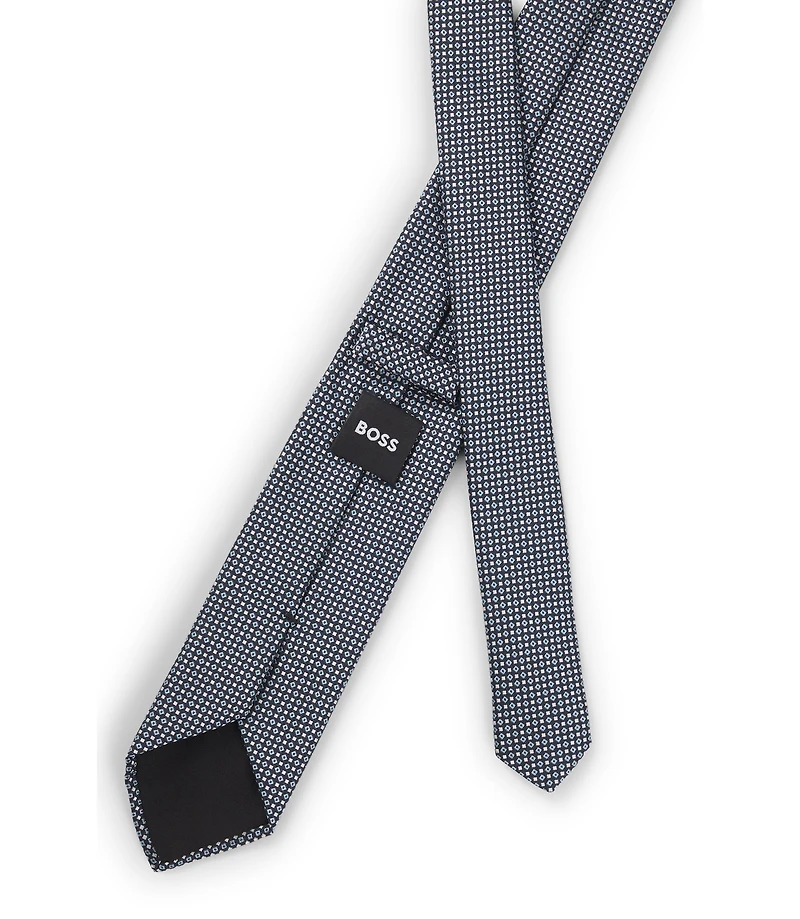 Jacquard-pattern tie in a silk blend