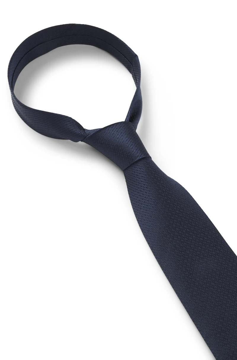 Jacquard-monogram tie in silk