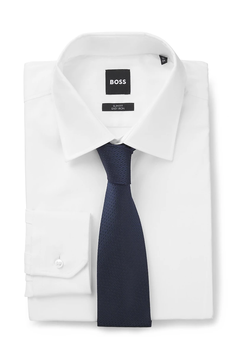Jacquard-monogram tie in silk