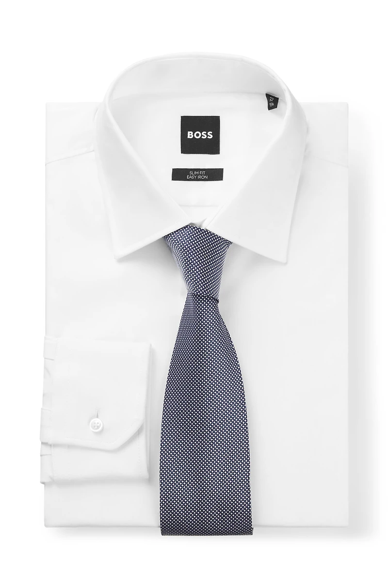 Jacquard-pattern tie in silk
