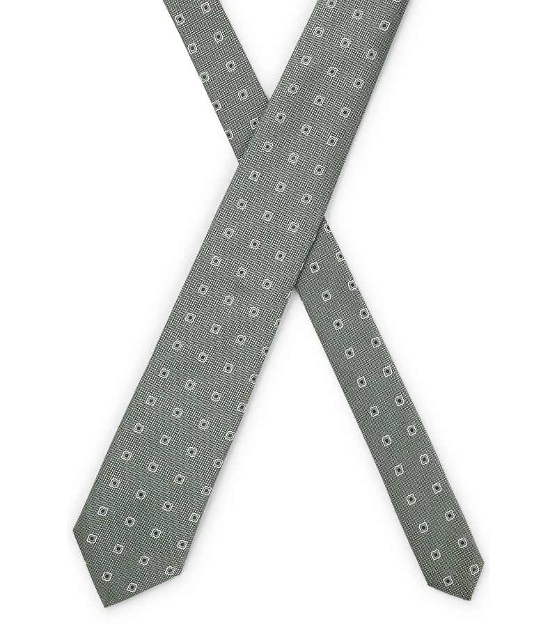 Jacquard-pattern tie in a silk blend
