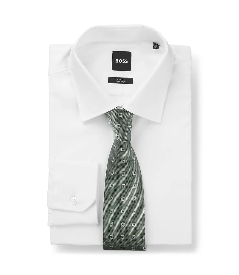 Jacquard-pattern tie in a silk blend