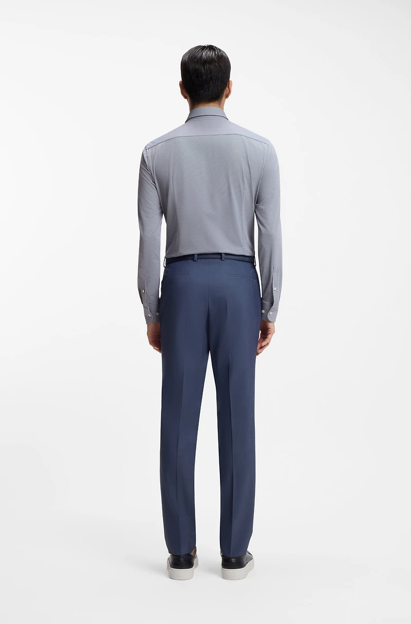 Slim-fit shirt structured performance-stretch fabric