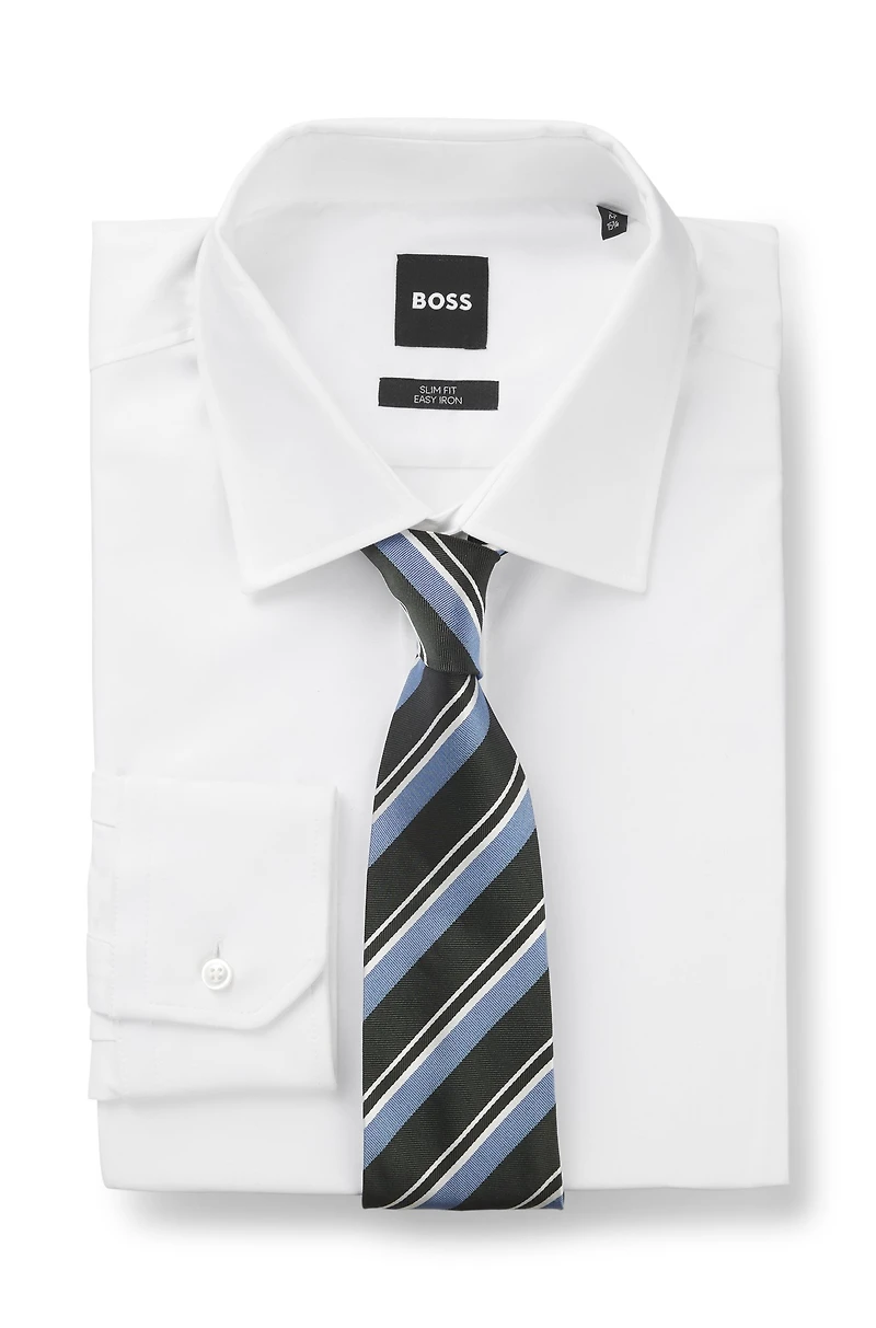 Silk tie with jacquard pattern