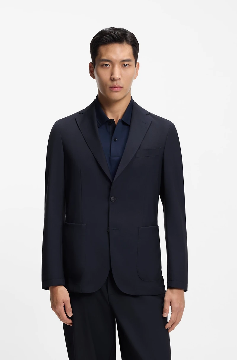 Washable slim-fit jacket a wool blend