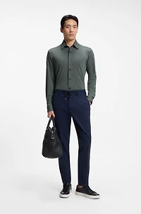 Patterned slim-fit shirt performance-stretch jersey