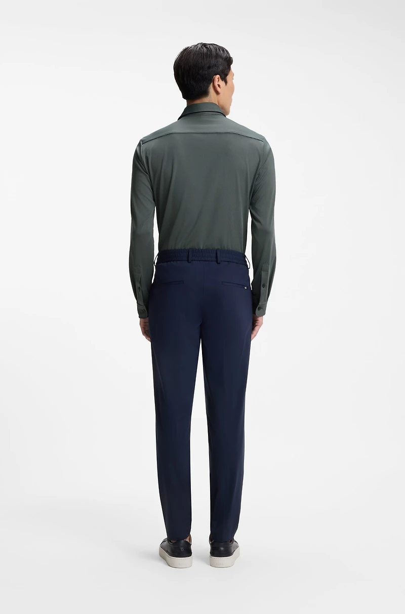 Patterned slim-fit shirt performance-stretch jersey