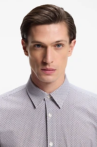 Printed slim-fit shirt performance-stretch jersey