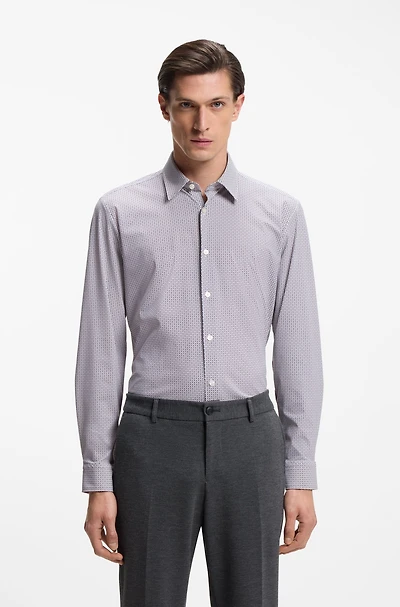 Printed slim-fit shirt performance-stretch jersey
