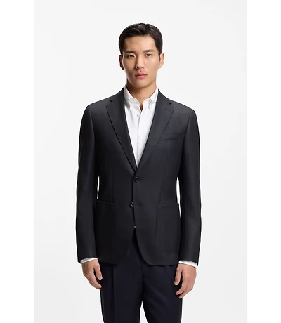 Patterned regular-fit jacket virgin wool