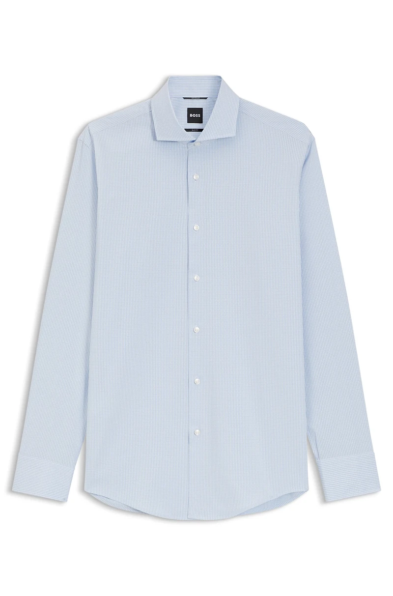 Checked slim-fit shirt performance-stretch fabric