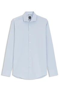 Checked slim-fit shirt performance-stretch fabric