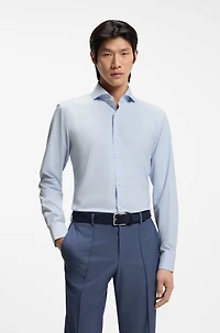 Checked slim-fit shirt performance-stretch fabric