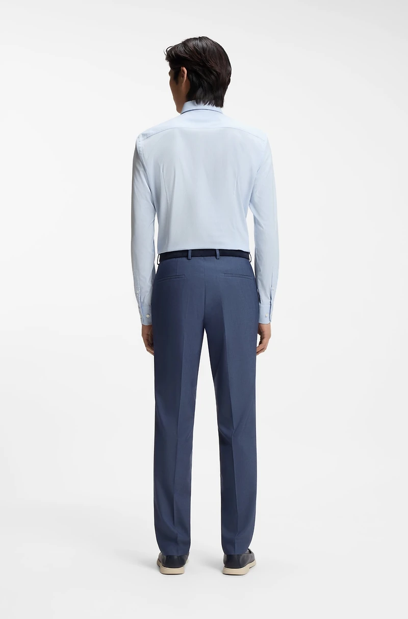 Checked slim-fit shirt performance-stretch fabric