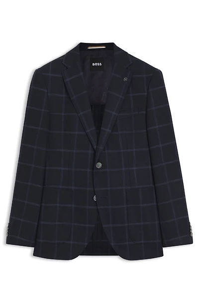 Checked regular-fit jacket comfort-stretch cloth