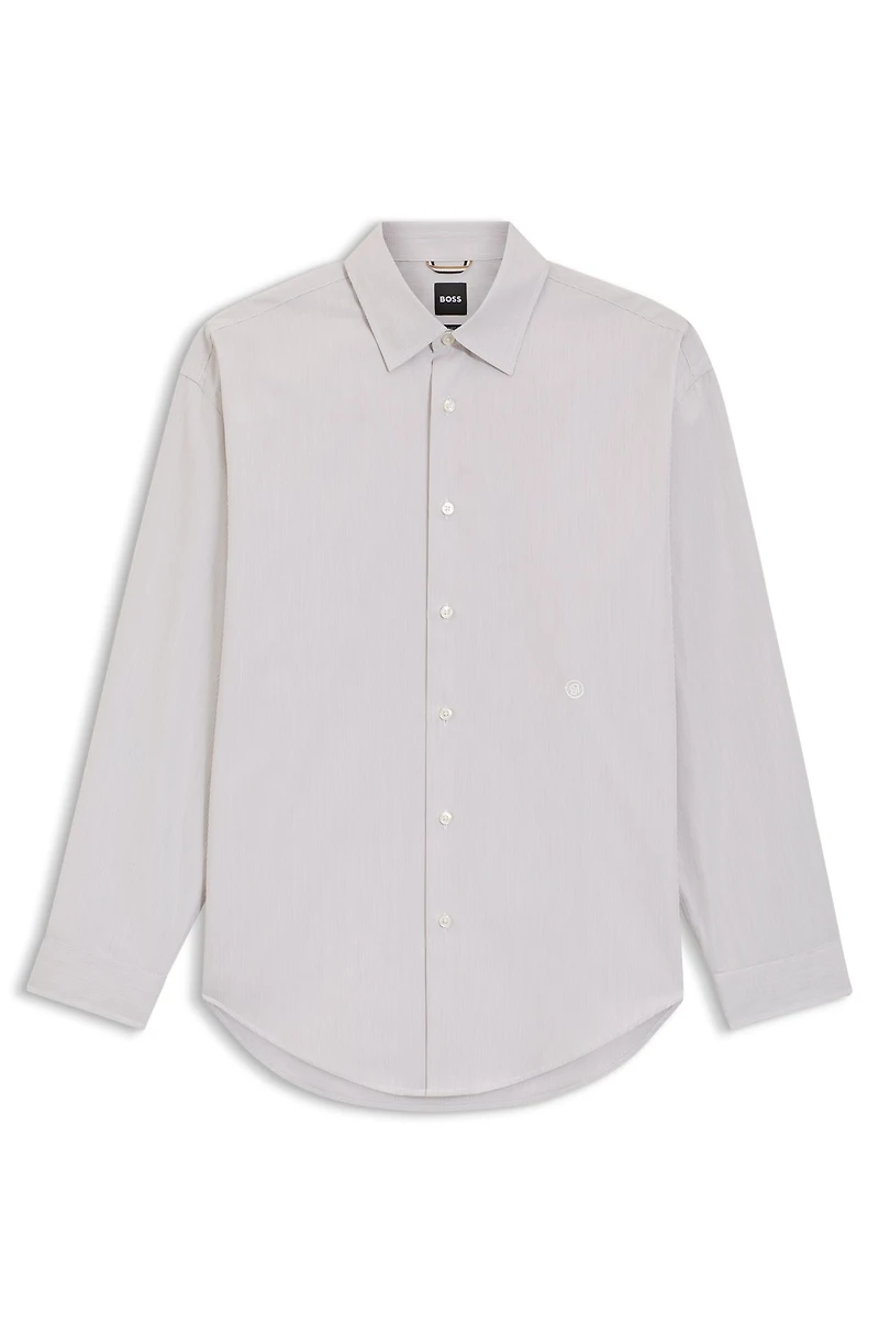 Striped relaxed-fit shirt cotton poplin