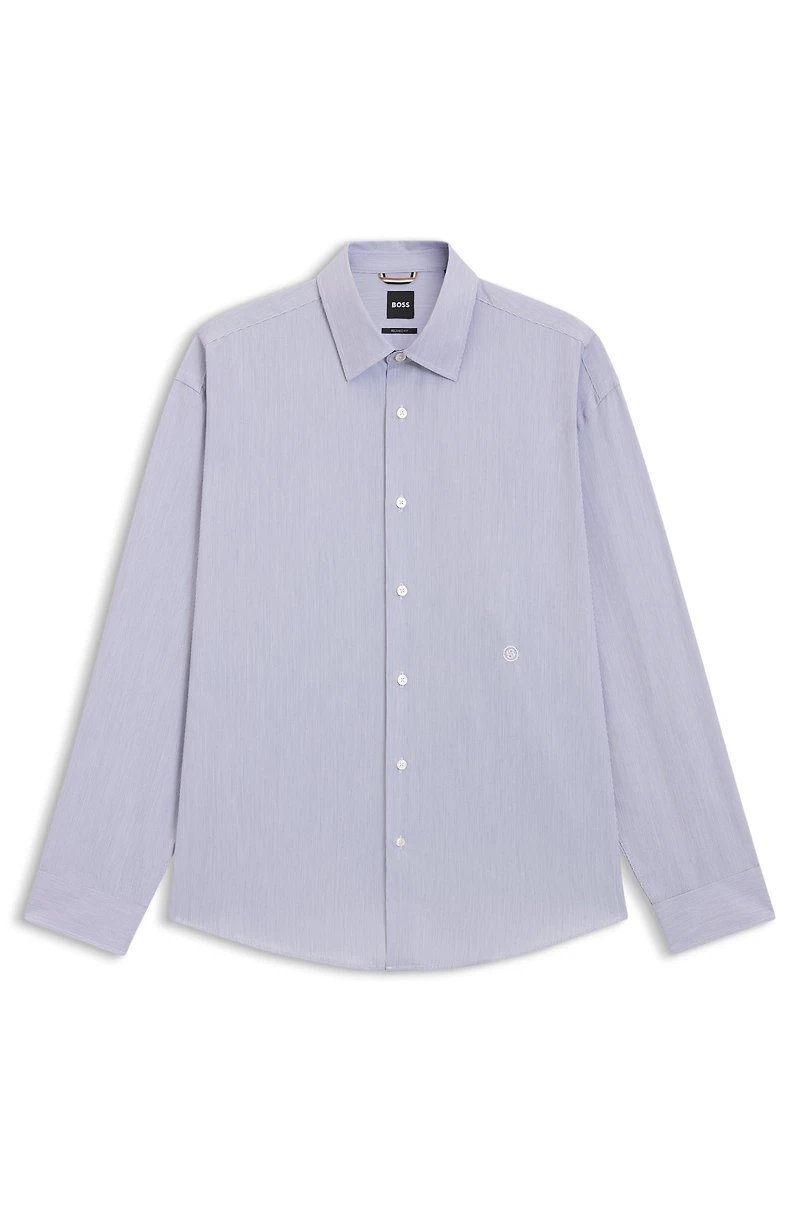 Striped relaxed-fit shirt cotton poplin