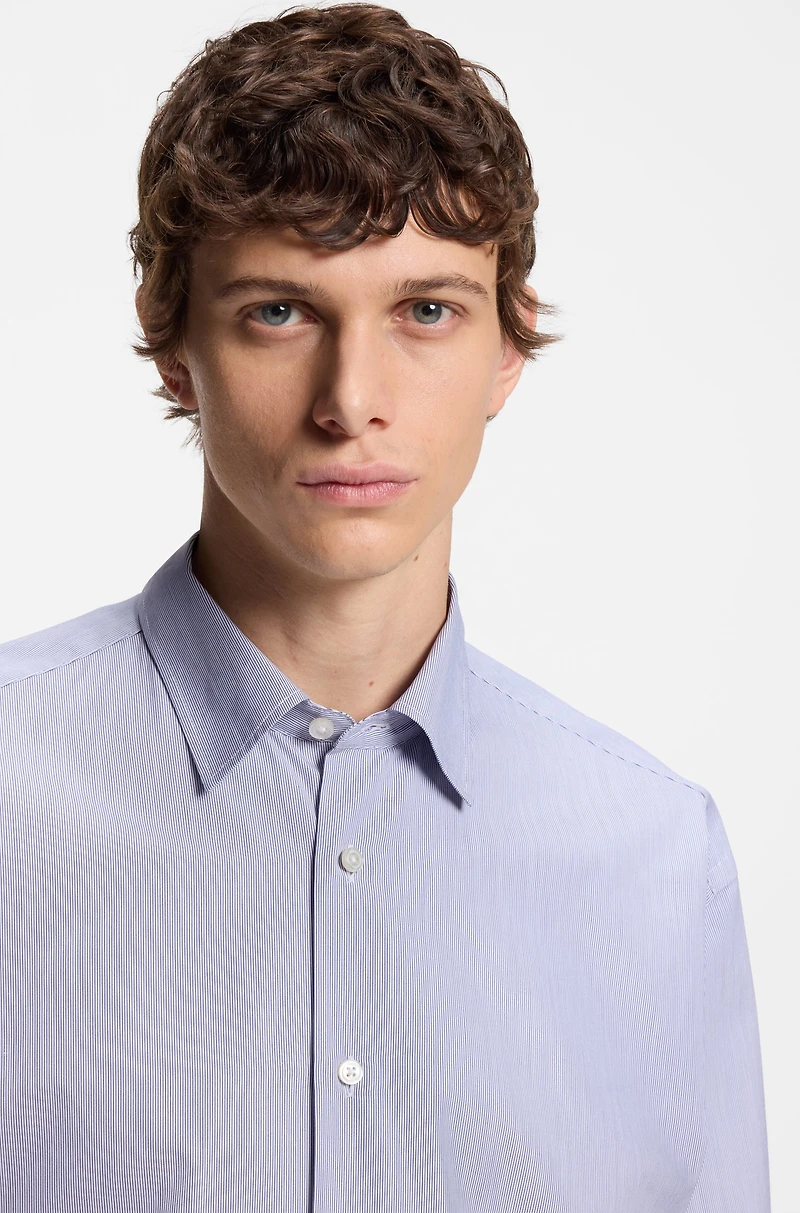 Striped relaxed-fit shirt cotton poplin