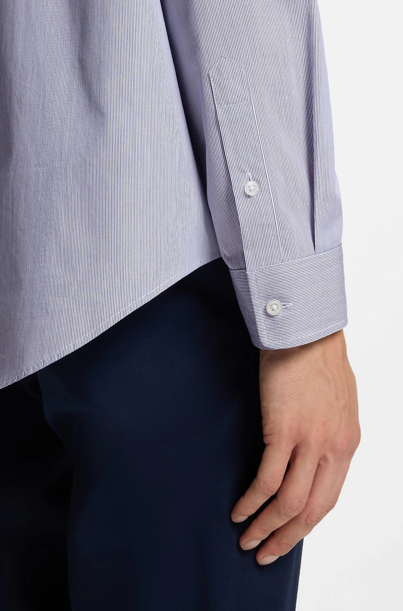 Striped relaxed-fit shirt cotton poplin