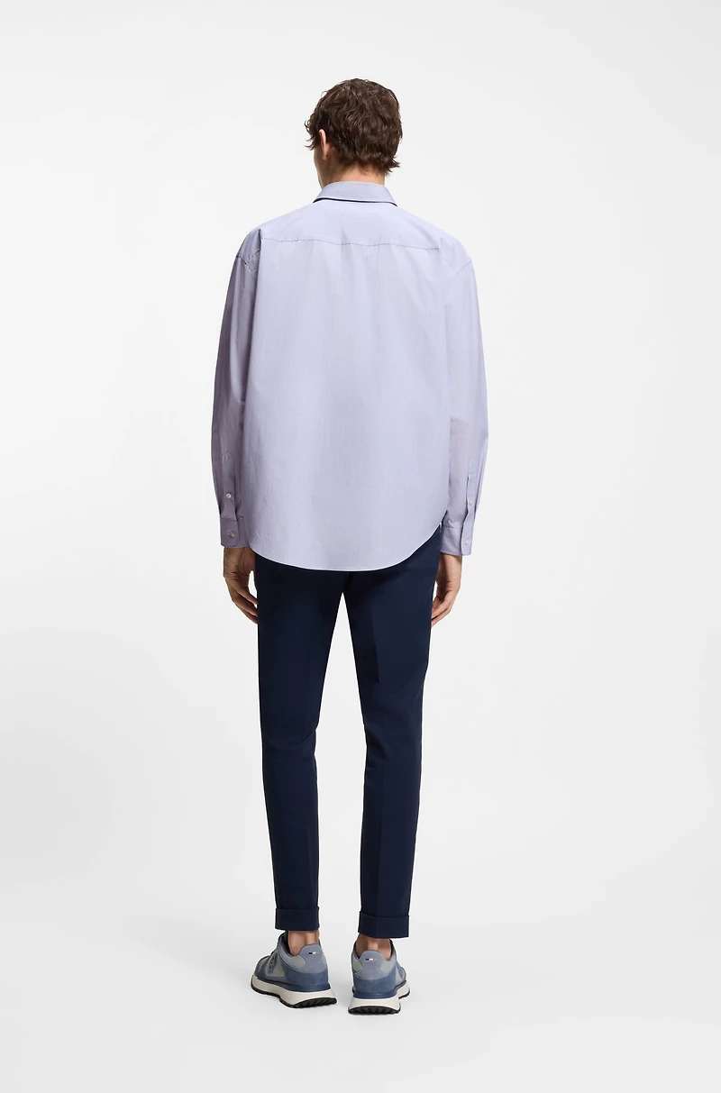 Striped relaxed-fit shirt cotton poplin