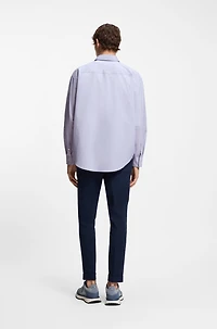 Striped relaxed-fit shirt cotton poplin