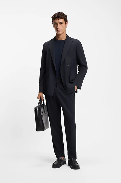 Two-piece slim-fit suit performance-stretch fabric