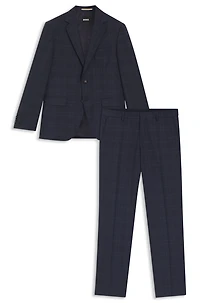 Two-piece regular-fit suit checked virgin wool