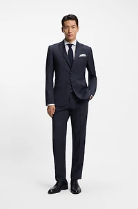 Two-piece regular-fit suit checked virgin wool