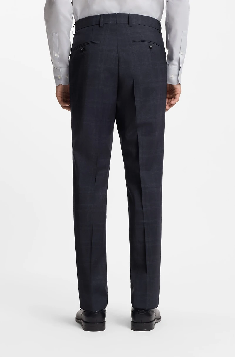 Two-piece regular-fit suit checked virgin wool