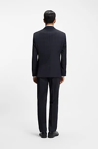 Two-piece regular-fit suit checked virgin wool