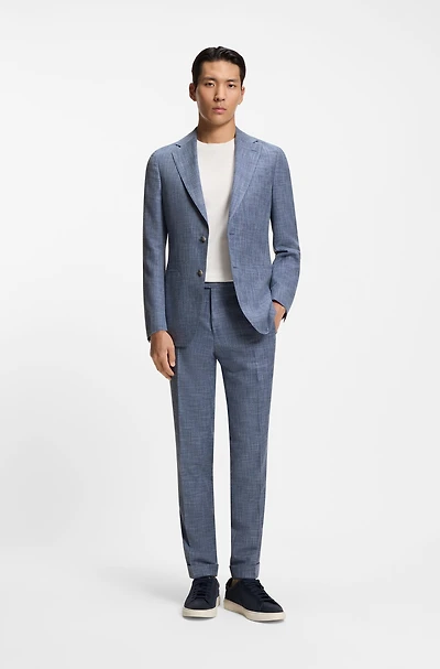 Two-piece slim-fit suit cotton and virgin wool