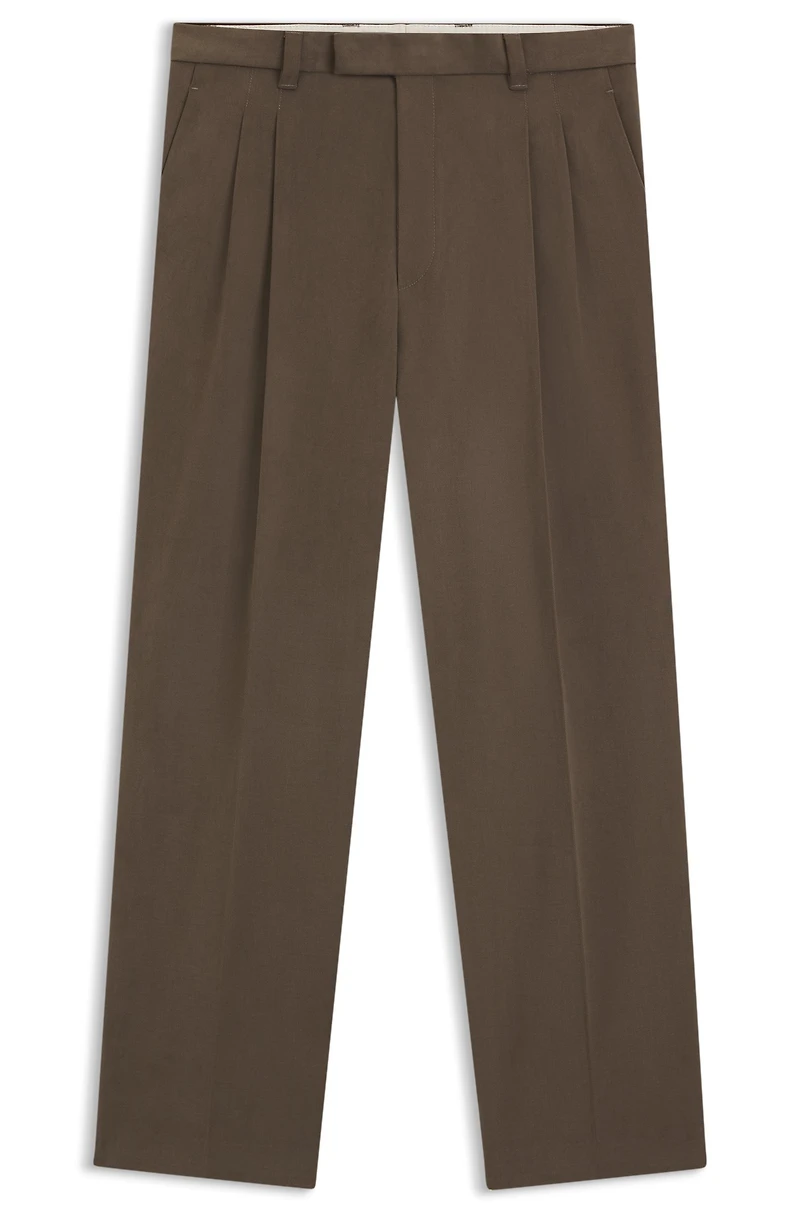 Relaxed-fit trousers mercerised stretch cotton