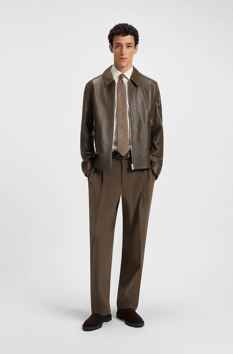 Relaxed-fit trousers mercerised stretch cotton