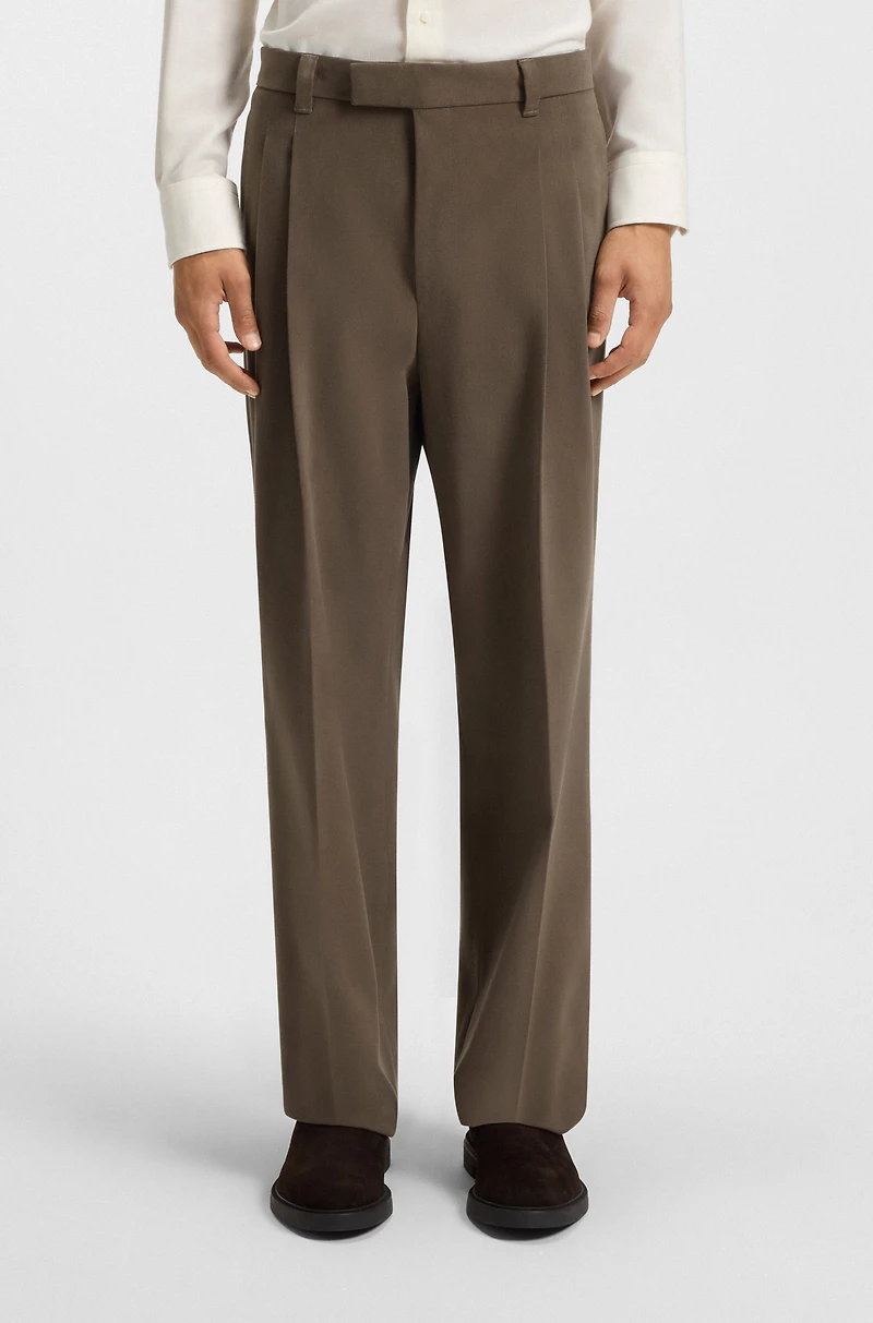 Relaxed-fit trousers mercerised stretch cotton