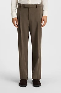 Relaxed-fit trousers mercerised stretch cotton