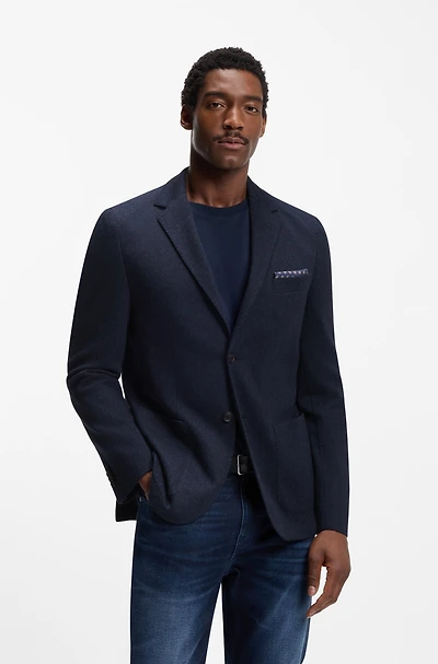 Herringbone regular-fit jacket a cotton blend