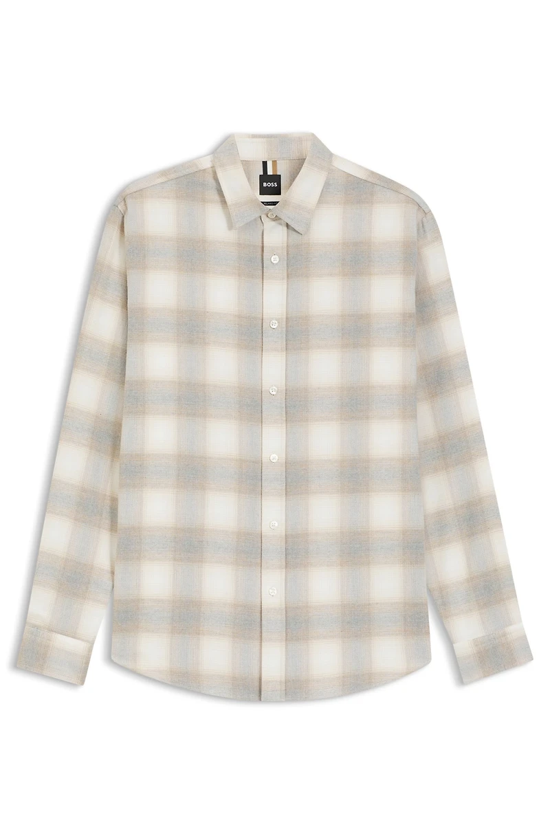 Checked relaxed-fit shirt cotton flannel
