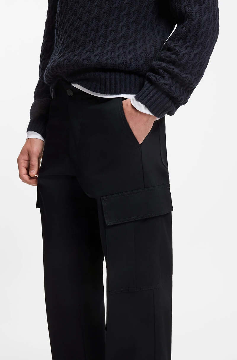 BECKHAM x BOSS cargo trousers micro-patterned cotton