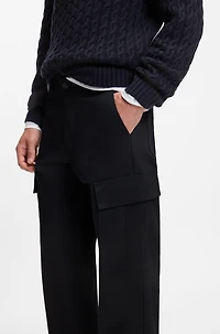 BECKHAM x BOSS cargo trousers micro-patterned cotton
