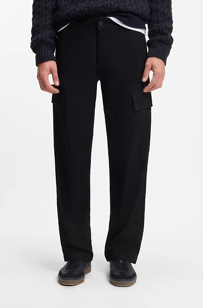BECKHAM x BOSS cargo trousers micro-patterned cotton