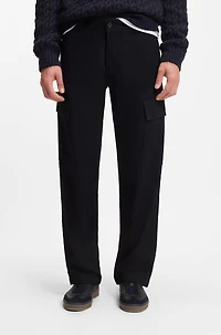 BECKHAM x BOSS cargo trousers micro-patterned cotton