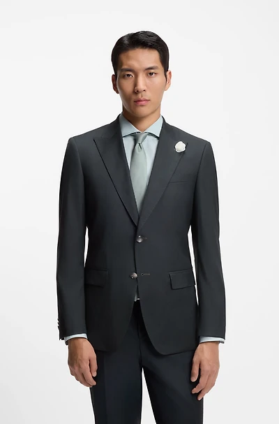 Melange slim-fit jacket a wool blend