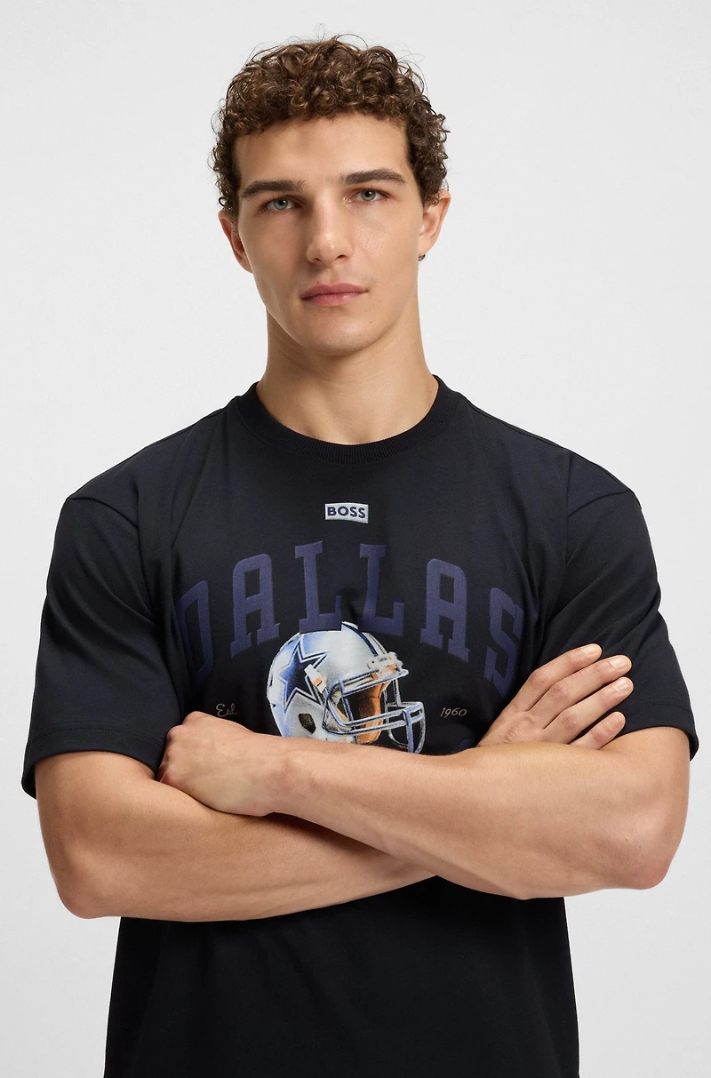 BOSS x DALLAS COWBOYS T-shirt with helmet graphic