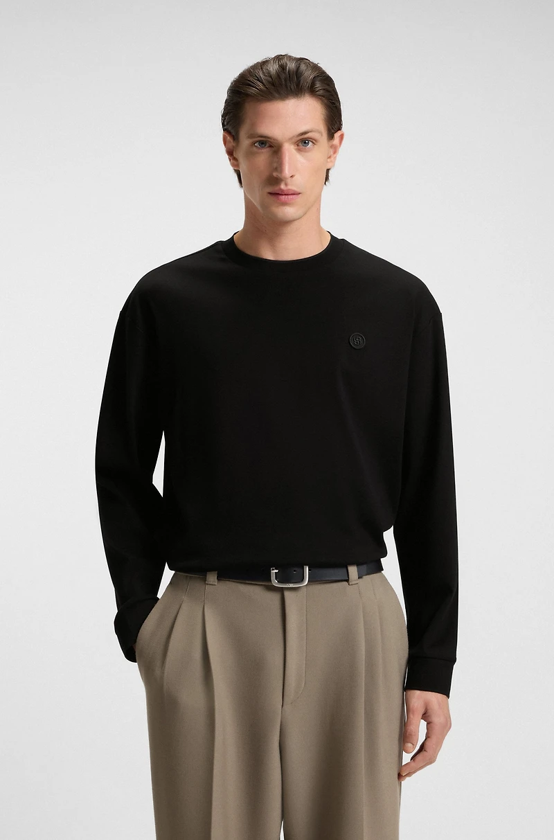 Mercerised-cotton T-shirt with Double B monogram