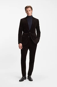 BECKHAM x BOSS pleat-front trousers striped cotton