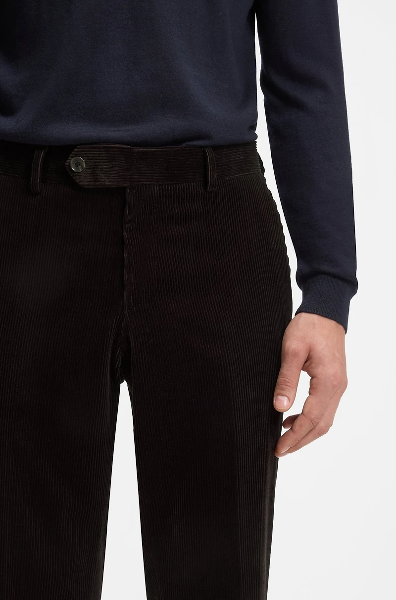 BECKHAM x BOSS pleat-front trousers striped cotton