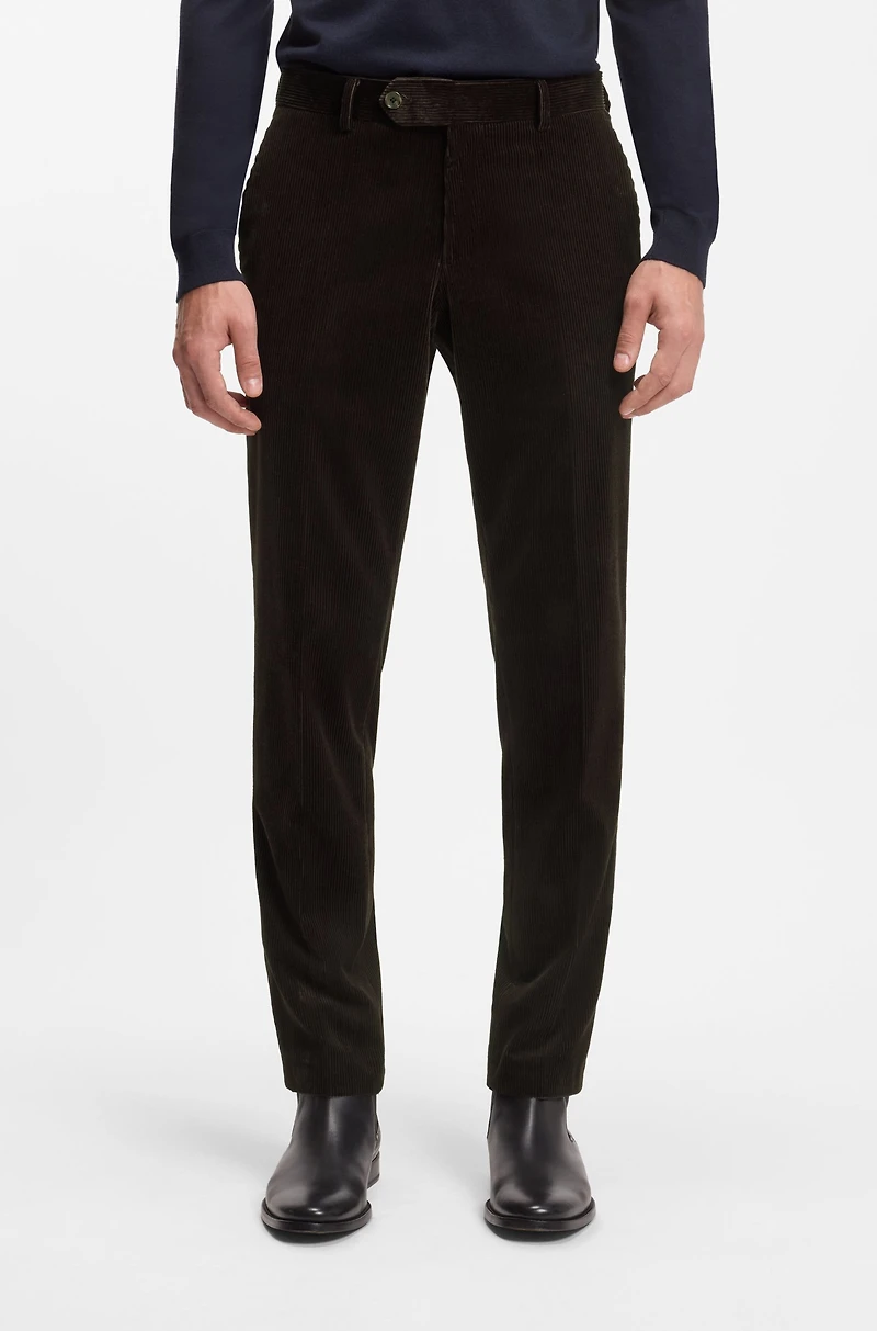 BECKHAM x BOSS pleat-front trousers striped cotton