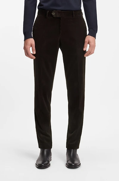 BECKHAM x BOSS pleat-front trousers striped cotton